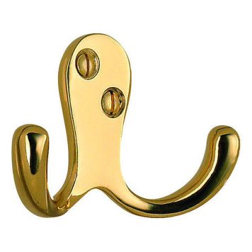 VÄGGKROK BESLAGSBODEN DUBBEL 44MM MATT MÄSSING                                