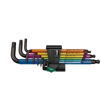 INSEXNYCKELSATS WERA MULTIFÄRGAD HEX PLUS 9 DELAR