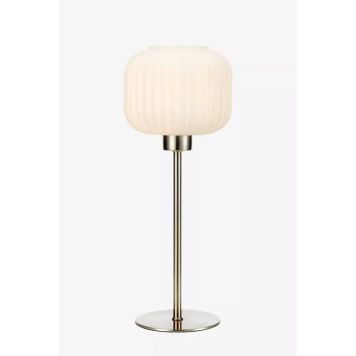 BORDSLAMPA MARKSLÖJD SOBER VIT/STÅL 