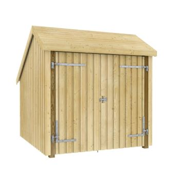 CYKELSKJUL PLUS OBEHANDLAD MED DUBBELDÖRR 5,7M²