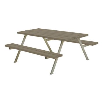 TRÄDGÅRDSMÖBEL PLUS BORD/BÄNKSET ALPHA GRÅBRUN 177X161X73/45CM
