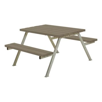 TRÄDGÅRDSMÖBEL PLUS BORD/BÄNKSET ALPHA GRÅBRUN 118X161X73/45CM