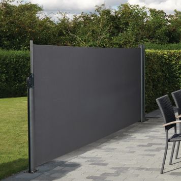 VINDSKYDD HORTUS UTDRAGBART 160X400CM MÖRKGRÅ