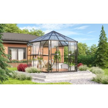 VÄXTHUS VITAVIA HERA 9000 MED SOCKEL SVART 9M²                               