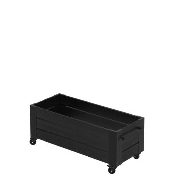 BLOMLÅDA PLUS CUBIC MED HJUL 120X50X48CM SVART