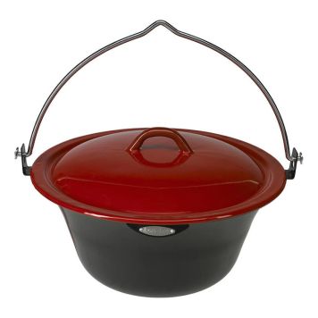 BRASGRYTA BON-FIRE EMALJ 15L RÖD/SVART                      