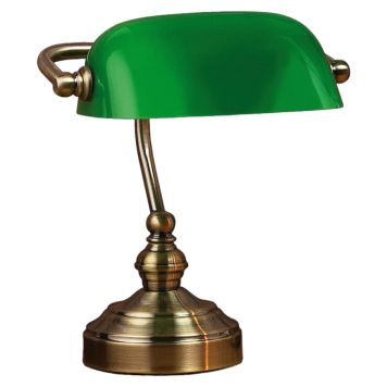 BORDSLAMPA MARKSLÖJD BANKERS GRÖN 25CM E14 40W