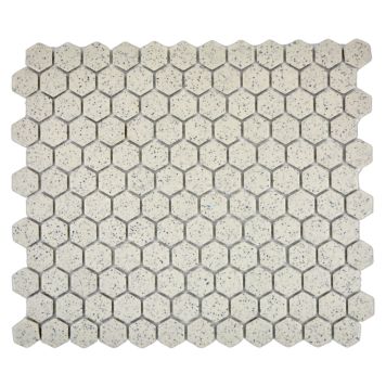 MOSAIK WELSCHEIT HEXAGAON SPECKLE CREAM WHITE 26X30CM PRIS PER ARK                              