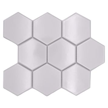 MOSAIK WELSCHEIT HEXAGON WHITE GLOSSY 25,6X29,5CM PRIS PER ARK