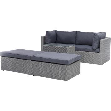 LOUNGESET SUNFUN ÖREGRUND KONSTROTTING GRÅ 