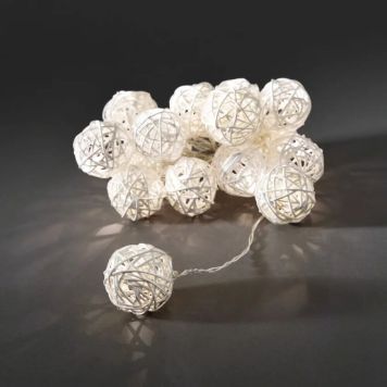 LJUSSLINGA KONSTSMIDE BOLLAR 16 VARMVIT LED IP20 VIT