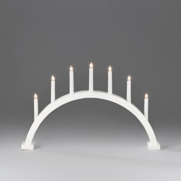 ADVENTSLJUSSTAKE KONSTSMIDE BÅGE 7L VIT