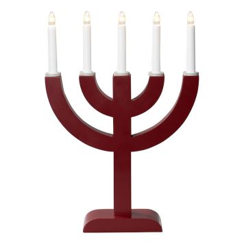 ADVENTSLJUSSTAKE KONSTSMIDE 5L TRÄ RÖD