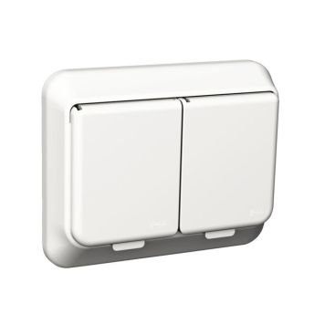 VÄGGUTTAG SCHNEIDER ELECTRIC EXXACT PRIMO 2-VÄG JORDAD MED LOCK