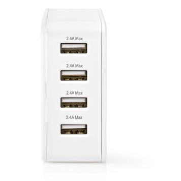 VÄGGLADDARE NEDIS SNABBLADDNING 4XUSB-A