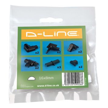 TILLBEHÖRSPAKET D-LINE 16X08MM SVART