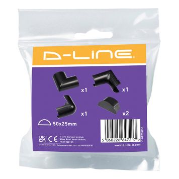 TILLBEHÖRSPAKET D-LINE CLIP-OVER 50X25MM 2M SVART