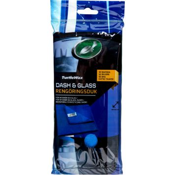 MIKROFIBERTRASA TURTLE WAX DASH & GLASS TOWEL BLÅ 40X40CM