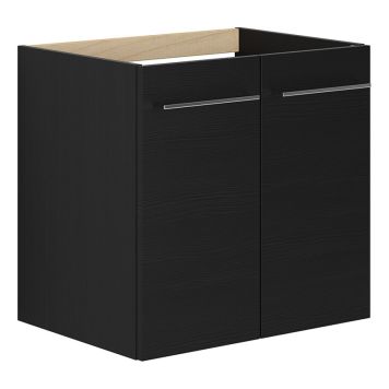 TVÄTTSTÄLLSSKÅP SCANBAD 2 LUCKOR SVART STRUKTUR 60CM