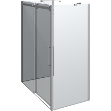 DUSCHVÄGG SCANBAD  U-FORMAD MAXI 160X90CM KROM