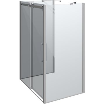 DUSCHVÄGG SCANBAD  U-FORMAD MAXI 140X100CM KROM
