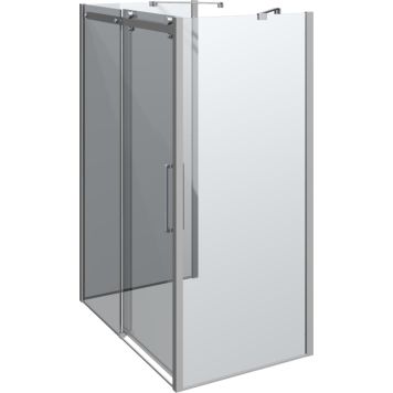 DUSCHVÄGG SCANBAD  U-FORMAD MAXI 140X90CM KROM