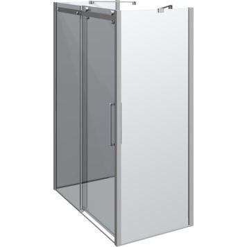 DUSCHVÄGG SCANBAD  U-FORMAD MAXI 140X80CM KROM
