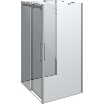 DUSCHVÄGG SCANBAD  U-FORMAD MAXI 120X100CM KROM