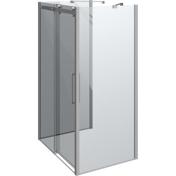 DUSCHVÄGG SCANBAD  U-FORMAD MAXI 120X90CM KROM