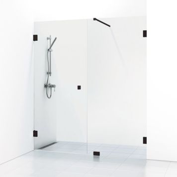 DUSCHVÄGG SVEDBERGS 180° NISCH KOMBI SVART/KLARGLAS KLAR/SVART 180CM