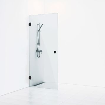 DUSCHDÖRR SVEDBERGS NISCH ENKEL 180° SVART/KLARGLAS 98,5CM