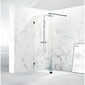 DUSCHVÄGG SVEDBERGS 180° SVART/KLARGLAS 98CM