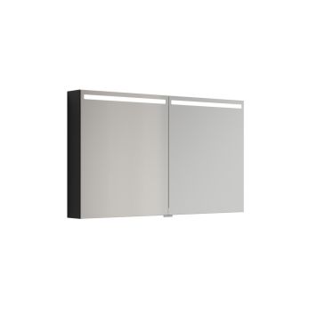 SPEGELSKÅP SCANBAD TOP 2 DÖRRAR SVART STRUKTUR 120CM