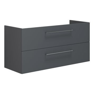 TVÄTTSTÄLLSSKÅP SCANBAD MULTO MED UTSKÄRNING FÖR AVLOPP I GOLV/VÄGG GRÅ MATT 120CM