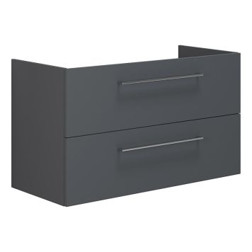 TVÄTTSTÄLLSSKÅP SCANBAD MULTO MED UTSKÄRNING FÖR AVLOPP I GOLV/VÄGG GRÅ MATT 100CM