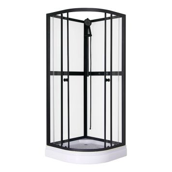 DUSCHKABIN SUNWIND AURORA RUND 90X90X195CM SVART 