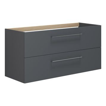 TVÄTTSTÄLLSSKÅP SCANBAD MULTO 2 LÅDOR SLÄT GRÅ MATT 120CM