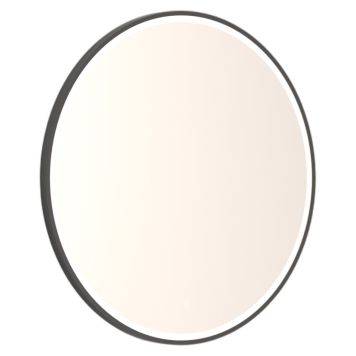 SPEGEL SCANBAD SHINE MED BELYSNING SVART Ø75CM