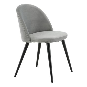 MATSTOL VENTURE HOME VELVET LJUSGRÅ/SVART