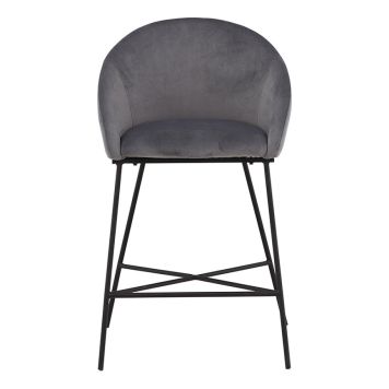 BARSTOL VENTURE HOME VELVET MÖRKGRÅ 