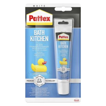 VÅTRUMSSILIKON PATTEX BATH&KITCHEN 50ML VIT