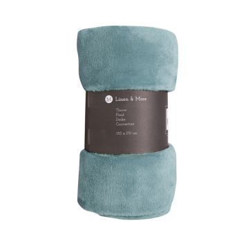 PLÄD LINEN & MORE MARMARIS 130X170CM BLÅ