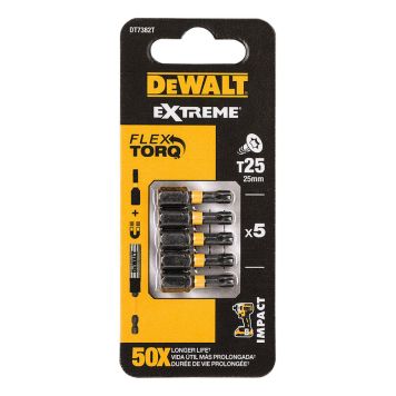 TORSIONBITS DEWALT T25 25MM 5ST