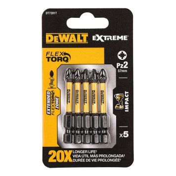 TORSIONBITS DEWALT DT7391T-QZ PZ2 57MM 5ST