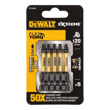 TORSIONBITS DEWALT T20 50MM 5ST 