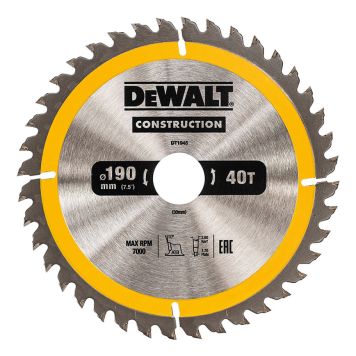 SÅGKLINGA DEWALT DT1945-QZ CONSTRUCTION 190X30MM 40T
