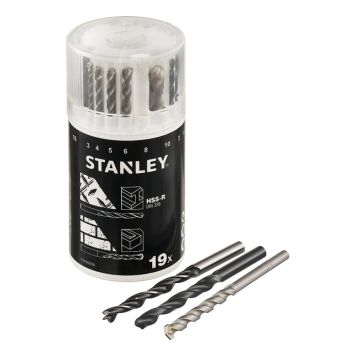 BORRSATS STANLEY METALL/MURVERK 19DELAR