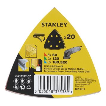 SLIPPAPPER STANLEY DETALJSLIP K60-320 20ST