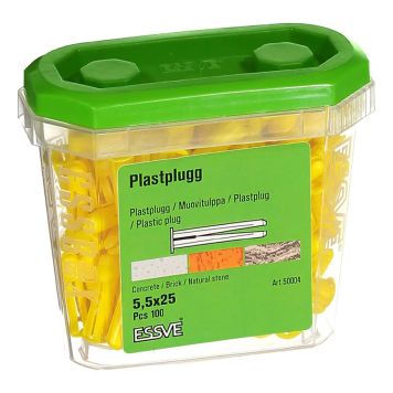PLASTPLUGG 5,5X25 GUL-100