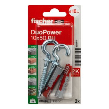 UNIVERSALPLUGG FISCHER DUOPOWER MED KROK 10X50MM 2ST/FRP